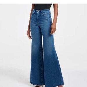 Good American Indigo Palazzo Jeans, High Rise, Stretch Size 15/33